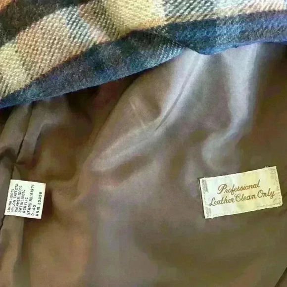 Vintage Sears The Leather Shop Brown Leather Jacket Mens Size 42 X-Tall Zip Out - Picture 10 of 14